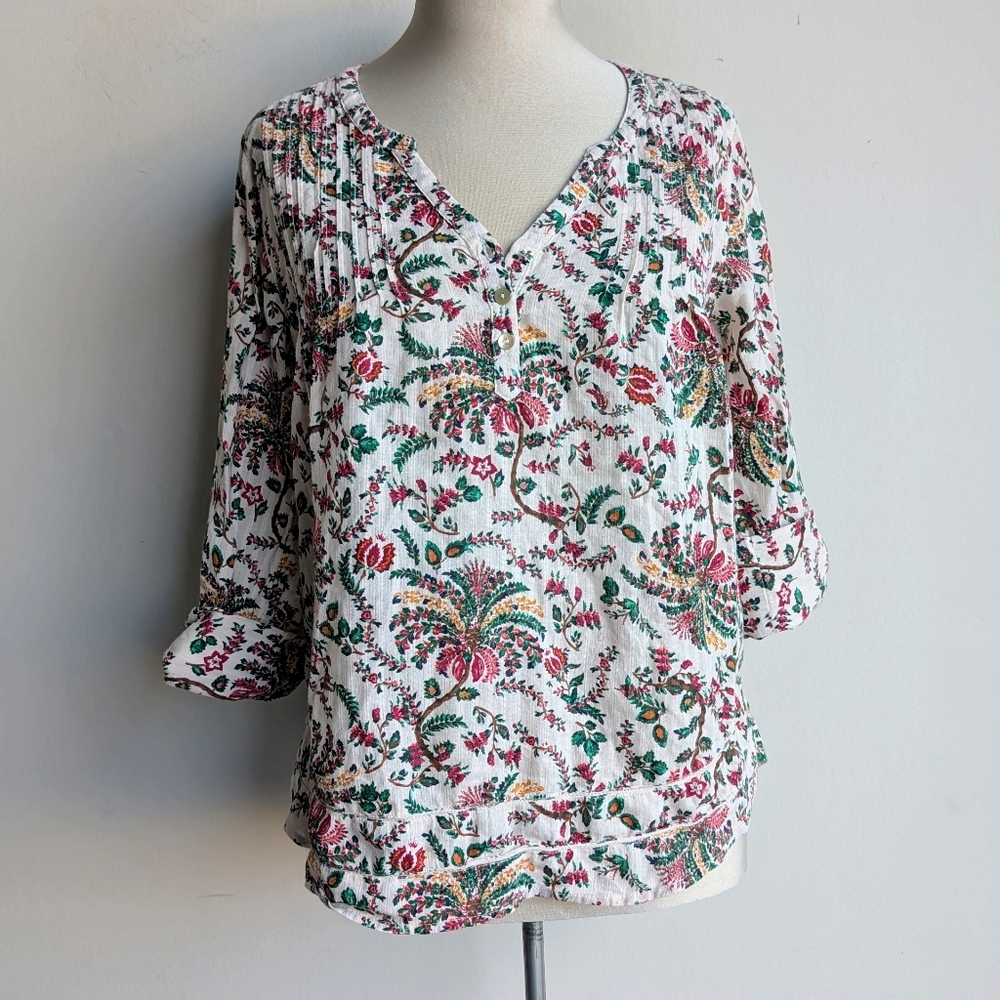 Fat Face Floral 100% Cotton Blouse